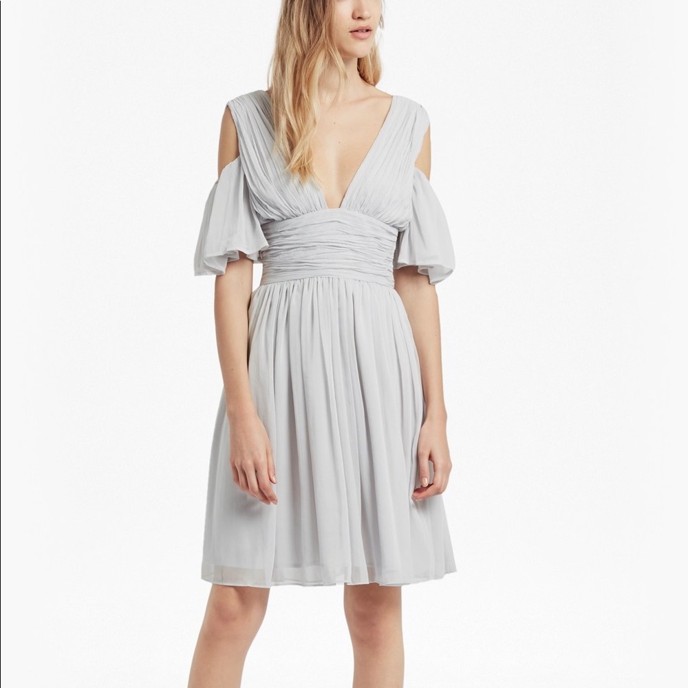 CONSTANCE DRAPED COLD SHOULDER DRESS